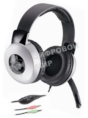 Гарнитура Genius HS-05A серый-чёрный, проводная, 3.5 мм