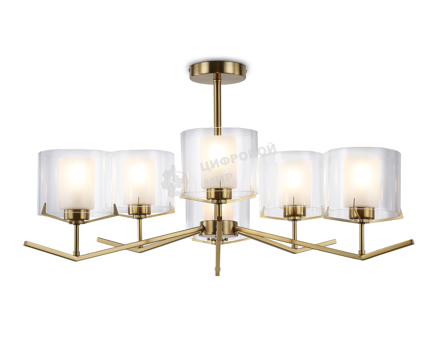 Люстра Ambrella light LH57008/6 BS/FR латунь/белый матовый E14/6 max 40W D850*420