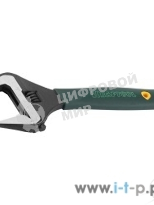 Ключ разводной KRAFTOOLCr-V,фосфатир,эргоном рукоятка из эластомера,увелич зев,угол наклона губок 15град,250мм/10