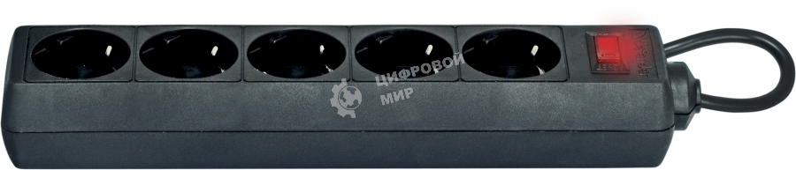 Сетевой фильтр Defender ES, 1.8 м, 5 розеток, черный