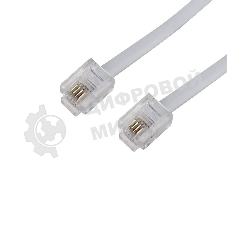 Телефонный шнур Rexant удлинитель RJ-11(6P-4C), длина 20 метров, белый