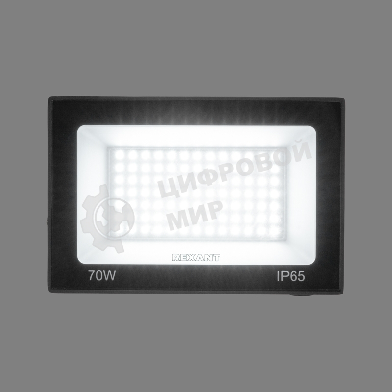 Прожектор светодиодный СДО Rexant 70Вт 5600Лм 6500К холодный свет, черный корпус