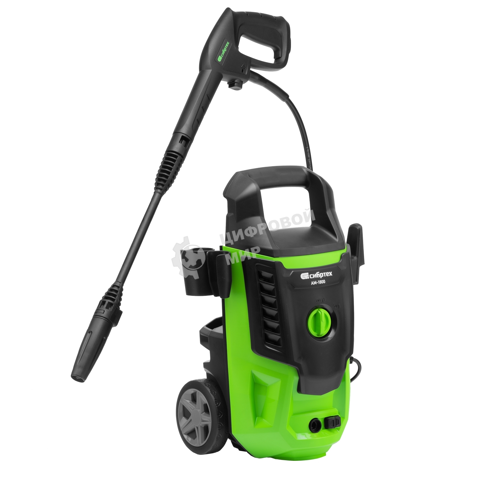 Моечная машина высокого давления Сибртех АМ-1800, 1800 Вт, 140 бар, 350 л/ч, колесная