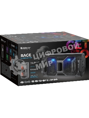 Портативная акустика Defender Rage 50 Вт Light/BT/FM/USB/LED/TWS черный