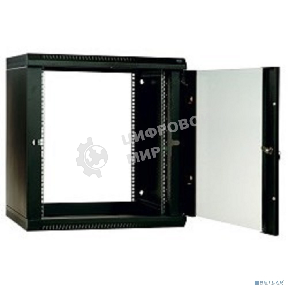 Шкаф телеком. настенный разборный 6U (600х350) дверь стекло, цвет черный (ШРН-Э-6.350-9005) (1 коробка)