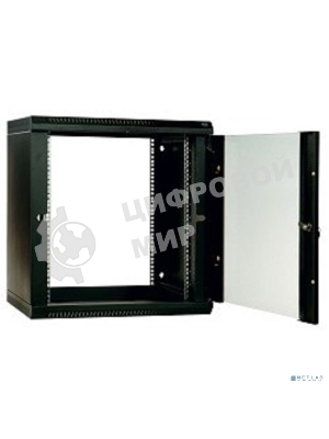 Шкаф телеком. настенный разборный 6U (600х350) дверь стекло, цвет черный (ШРН-Э-6.350-9005) (1 коробка)