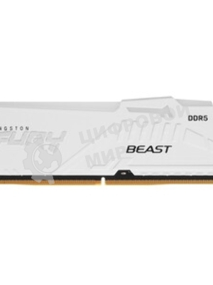 Оперативная память Kingston Fury Beast, DDR5, 32Gb (1x32Gb), 6000MHz, CL36, DIMM, радиатор, RGb, белый
