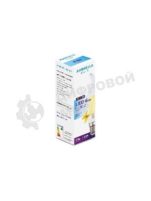 Лампа светодиодная Ambrella light 202215 Filament LED C37L-F 6W E14 4200K (60W)