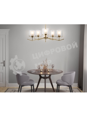 Люстра Ambrella light LH57008/6 BS/FR латунь/белый матовый E14/6 max 40W D850*420