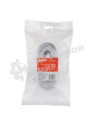 Телефонный шнур Rexant удлинитель RJ-11(6P-4C), длина 20 метров, белый