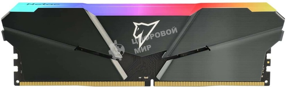 Оперативная память NETAC Shadow, DDR4, 16GB (1x16GB), 3200MHz, CL16, DIMM, с радиатором, RGB, серый