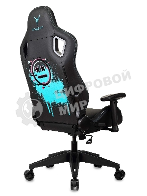 Кресло Knight Outrid Smile черный, экокожа, 120 кг, механизм качания