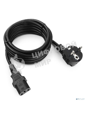 Кабель питания Cablexpert PC-186-VDE-1M, 1м, Schuko- C13, VDE, 10А, черный, с заземлением, пакет