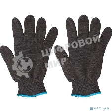 Перчатки вязаные упрочненные (5 нитей) черные х/б РОС 12496