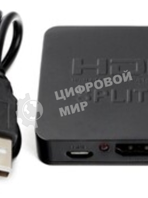 Разветвитель HDMI Cablexpert DSP-2PH4-03, HD19F/2x19F, 1 компьютер => 2 монитора, Full-HD, 3D, 1.4v