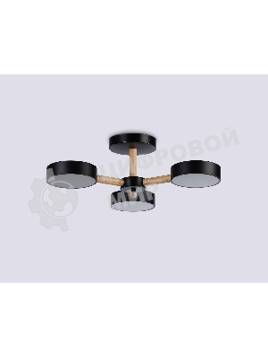 Светильник Ambrella light FL4823/3 BK черный 3000K-6400K 40W D580*160 (ПДУ ИК)