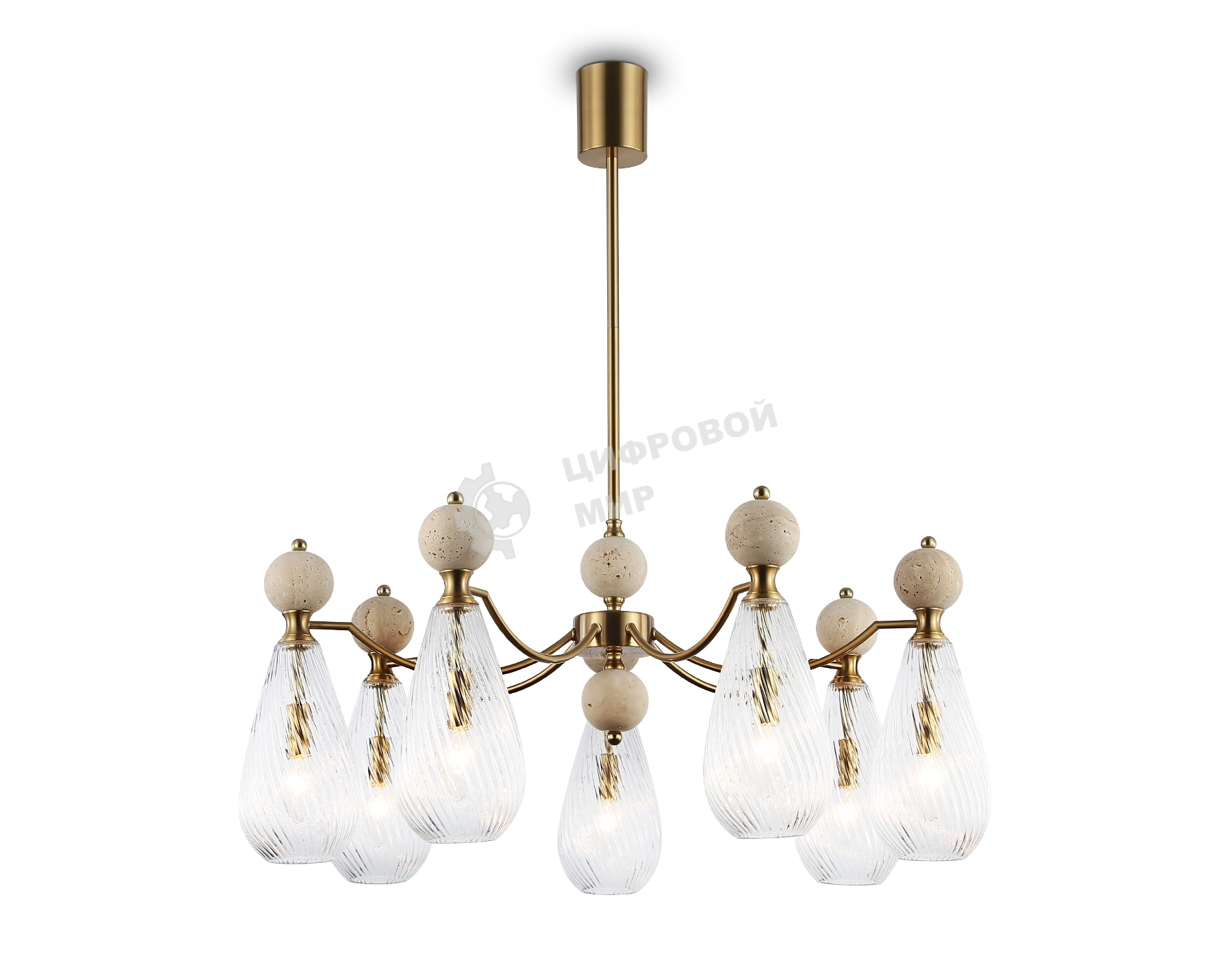 Люстра Ambrella light LH53287/7 BS/CL латунь/прозрачный E14*7 max 40W D815*900