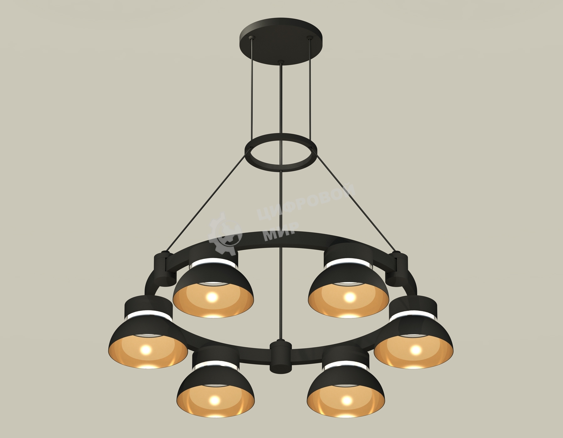 Светильник Ambrella light XR92051002/6 SBK/PYG/CL черный песок/золото желтое полированное/прозрачный GX53 (A9205,C9232,N8145)