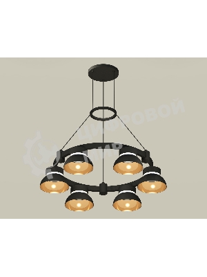 Светильник Ambrella light XR92051002/6 SBK/PYG/CL черный песок/золото желтое полированное/прозрачный GX53 (A9205,C9232,N8145)