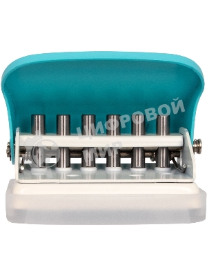 Дырокол Kw-Trio 099H9, до 5 листов, пластик бирюзовый, отверстий: 6