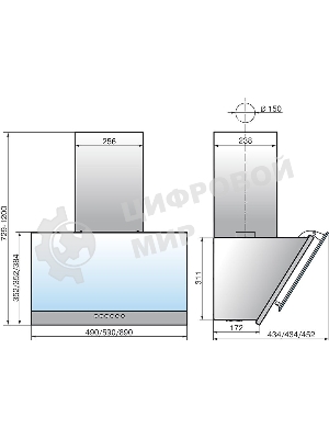 Вытяжка каминная Elikor Рубин S4 60П-700-Э4Д антрацит, 60 см, 700 куб. м/ч, 52 дБ