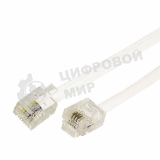 Телефонный шнур Rexant удлинитель RJ-11(6P-4C), длина 2 м., белый