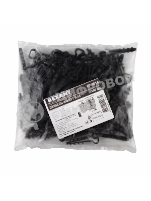 Дюбель-хомут нейлоновый прямоугольный Rexant 6-12 мм, черный, упаковка 100 шт.
