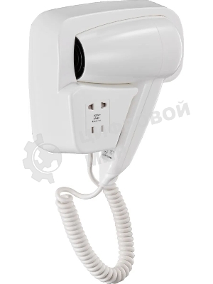 Фен Puff-1200B белый, 1200 Вт, с доп. розеткой