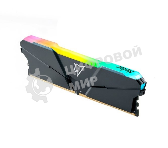 Оперативная память NETAC Shadow, DDR4, 16GB (1x16GB), 3200MHz, CL16, DIMM, с радиатором, RGB, серый