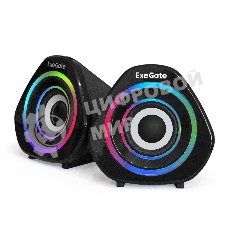 Акустическая система 2.0 ExeGate EX289680RUS Accord 210 (питание USB, 2х3Вт (6Вт RMS), 60-20000Гц, черный, RGb подсветка)