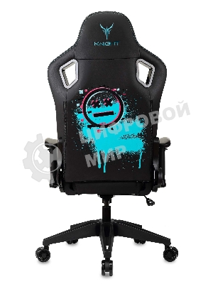 Кресло Knight Outrid Smile черный, экокожа, 120 кг, механизм качания