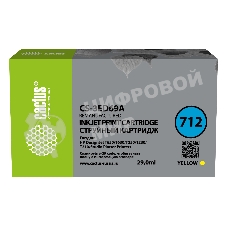 Картридж струйный Cactus CS-3ED69A 712 желтый (29 мл) для HP DJ T230/630