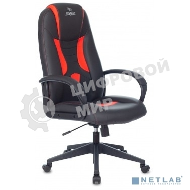 Кресло игровое Zombie 8 черный/красный, искусственная кожа, крестовина пластик