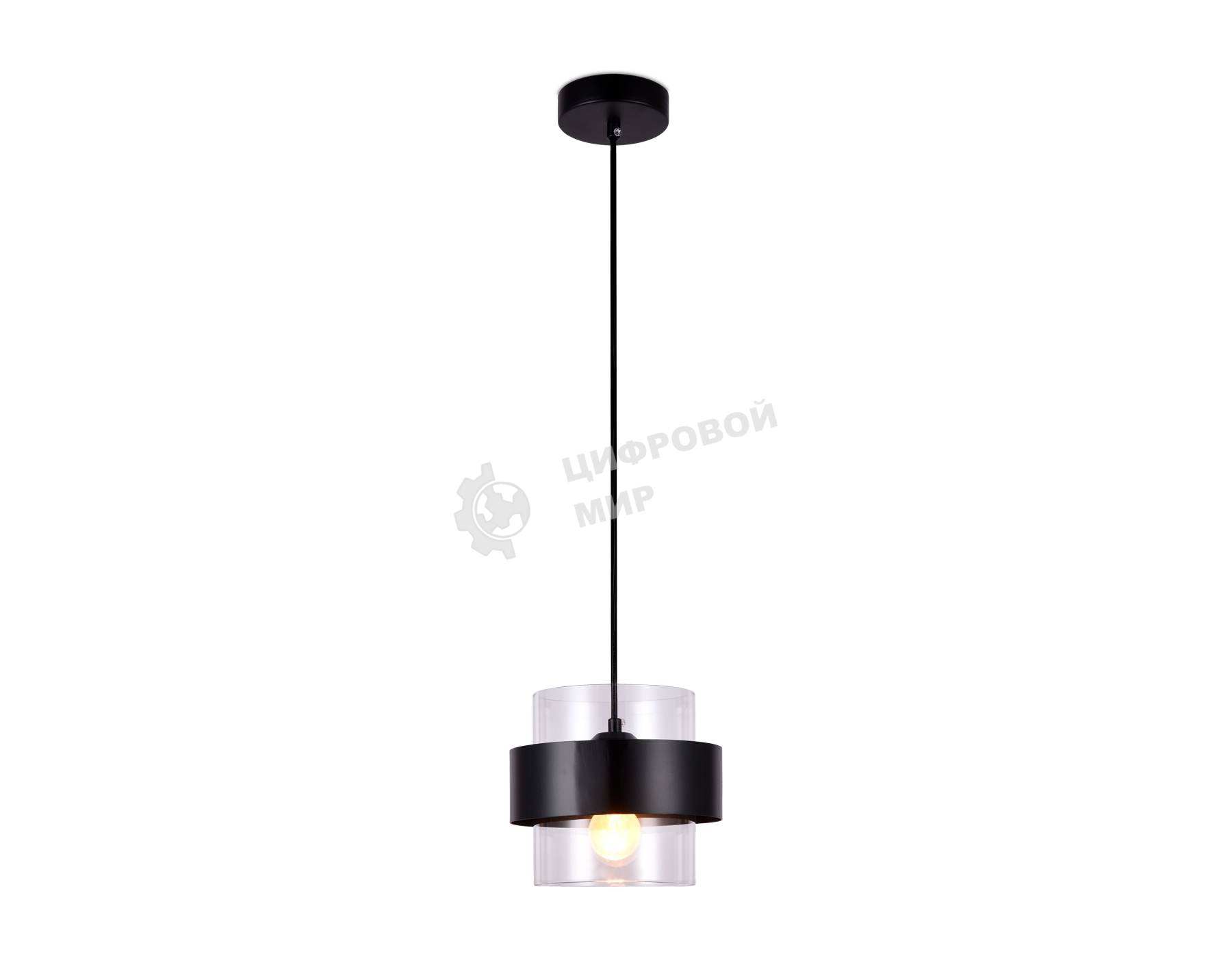 Светильник Ambrella light TR3646 BK/CL черный/прозрачный E27 max 40W D180*950