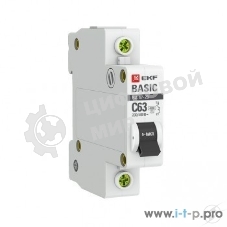 Выключатель автоматический модульный 1п C 6А 4.5кА ВА 47-29 Basic EKF mcb4729-1-06C