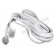 Телефонный шнур Rexant удлинитель RJ-11(6P-4C), длина 2 м., белый