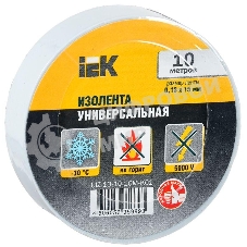 Изолента ПВХ 0.13х15мм (рул.10м) бел. IEK UIZ-13-10-10M-K01