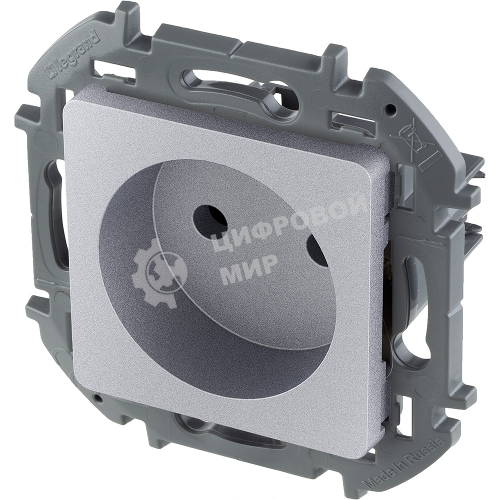 Розетка 2К 16А 250 В алюминий
