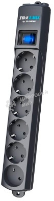 Сетевой фильтр Surge protector Pilot S Max (5 euros + 1GP), 15A/3.5kVA, automatic, 5 m, graphite
