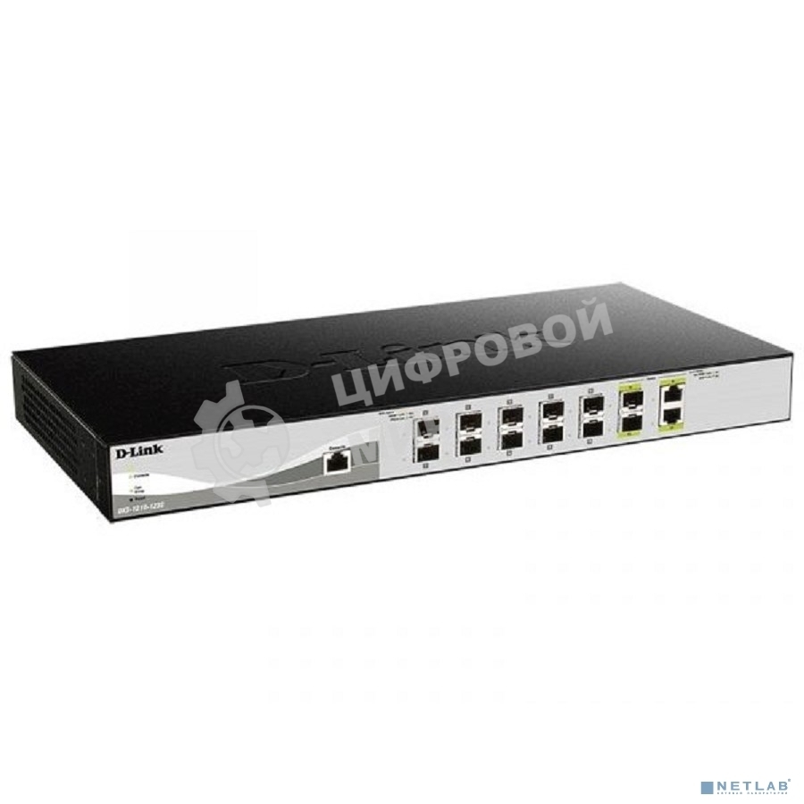 Коммутатор настраиваемый L2+ D-Link DXS-1210-12SC/B1A PROJ с 10 портами 10Gbase-X SFP+ и 2 комбо портами 10Gbase-T/SFP+