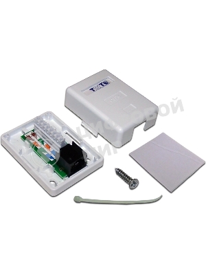 Настенная розетка, 1 порт RJ-45 категории 6, UTP, белая