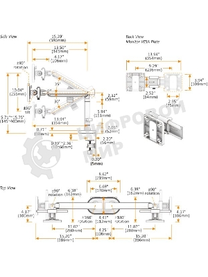 Кронштейн для мониторов Ultramounts UM727B черный 17