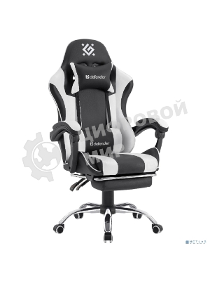 Кресло игровое Defender TIOS черный/белый, PU 64055