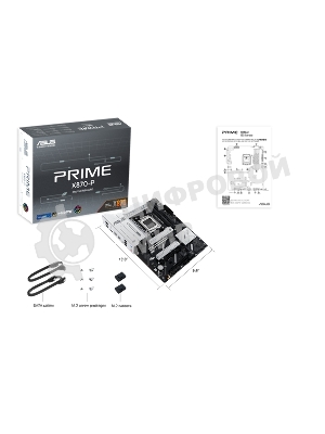 Материнская плата ASUS PRIME X870-P, AM5, AMD X870, 4xDDR5, 2xSATA, 4xM.2, 1xPCIe 5.0 x16, 2xPCIe 4.0 x1, 1xHDMI, 2xUSB-C, 1x 2.5Gb LAN, 4xUSB-A 3.2 Gen 1, 1xUSB-A 3.2 Gen 2, 4xUSB-A 2.0, 3x3.5 мм, 7.1, ATX