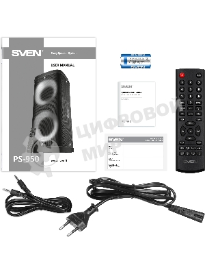 Мобильные колонки SVEN PS-950 2.0 черные 2x80 W Bluetooth