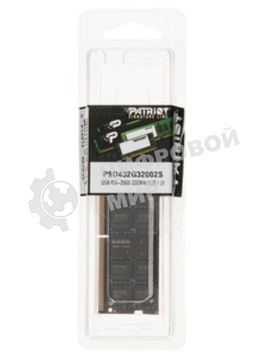 Оперативная память Patriot Signature, DDR4, 32GB (1x32 GB), 3200 MHz, CL22, SO-DIMM