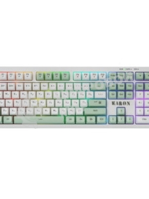 Клавиатура Defender Karon GK-129 проводная, USB Type-A, белый/зеленый
