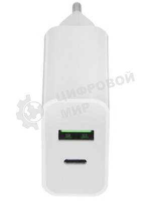 Сетевое зарядное устройство BQ Charger 20W2A01 (2 ports Type-C + USB, PD+QC3.0, 20W) белый