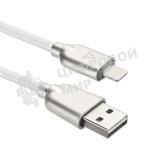 Кабель USB ACD-Allure Lightning - USB-A Кожа, 1м, белый