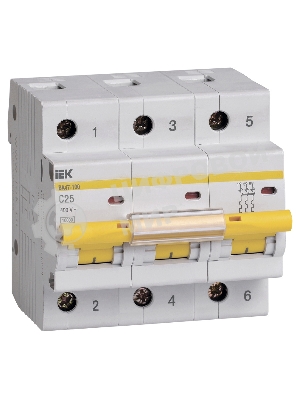 Выключатель автоматический модульный 3п C 25А 10кА ВА47-100 IEK MVA40-3-025-C